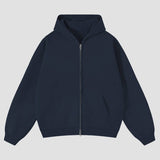 Simple Hoodie ZIpped Blue