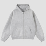 Simple Hoodie Zipped  Grey